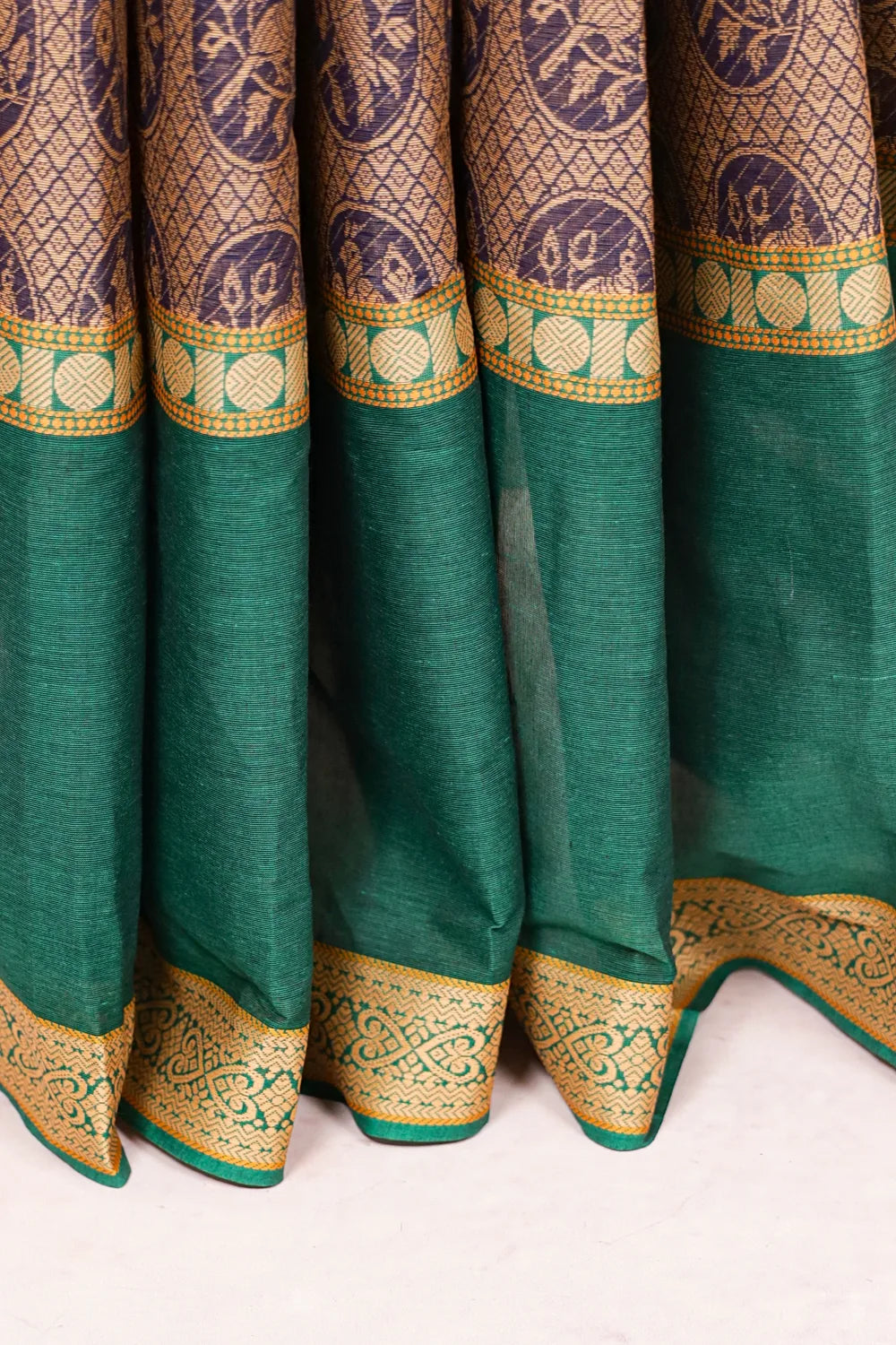 Blue Cotton Saree - Seematti