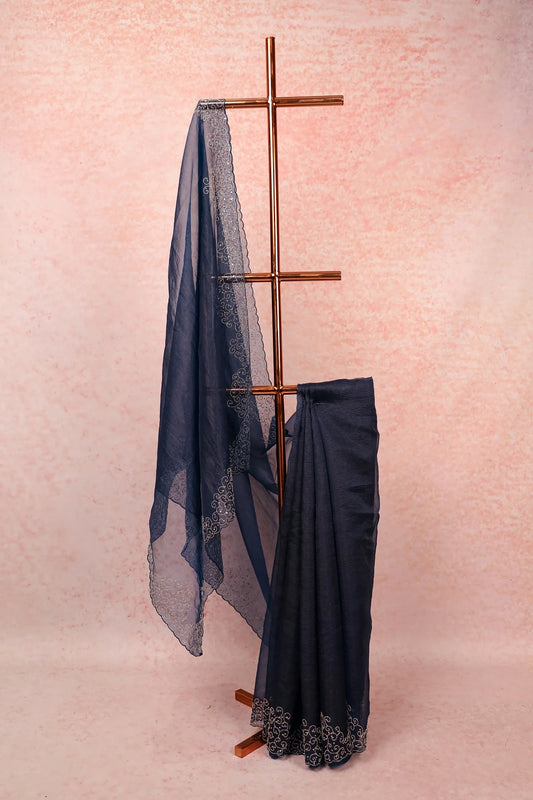 Blue Crush Organza Saree