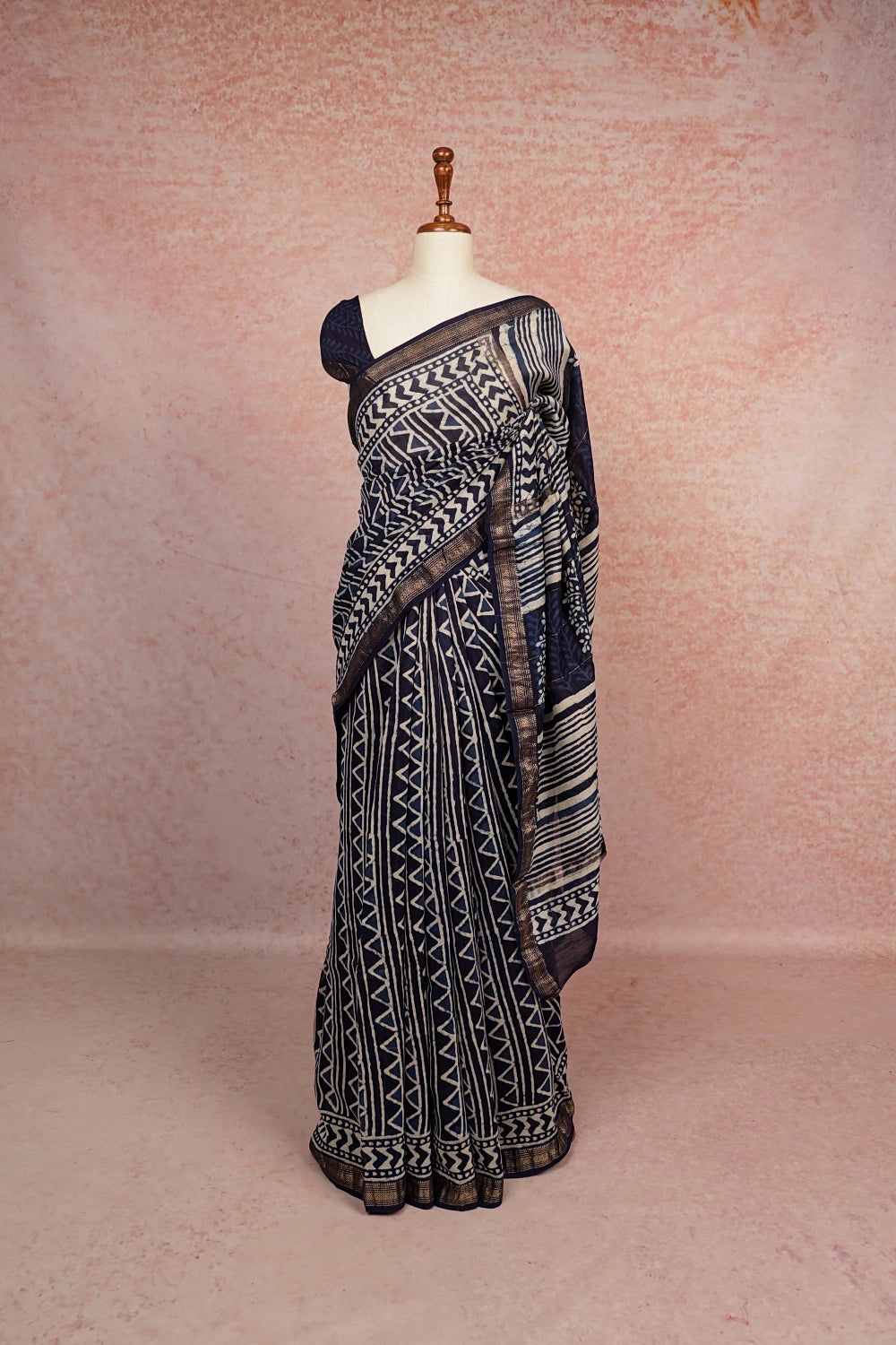 Blue Maheswari Silk Saree
