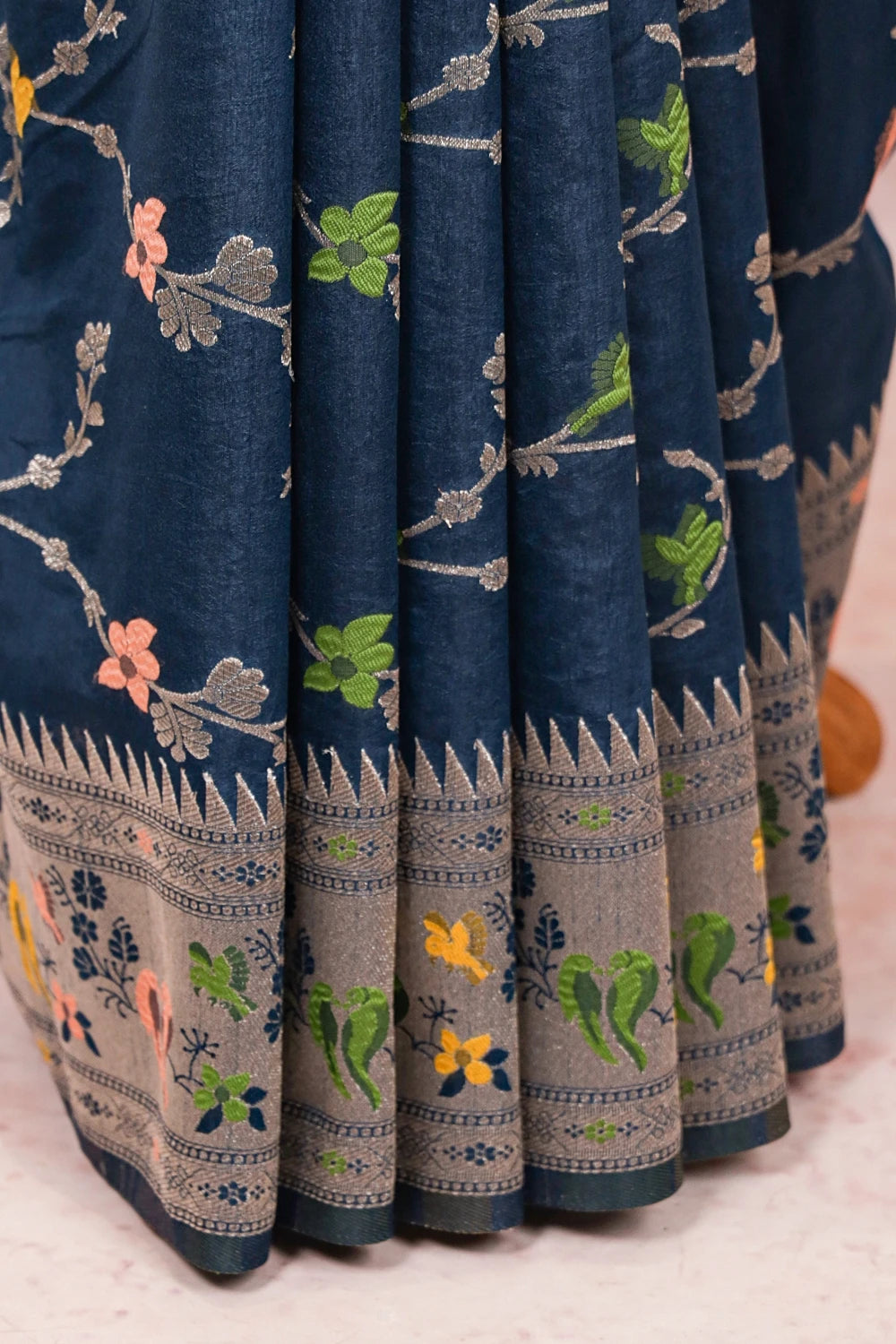 Blue Semi Banarasi Saree - Seematti