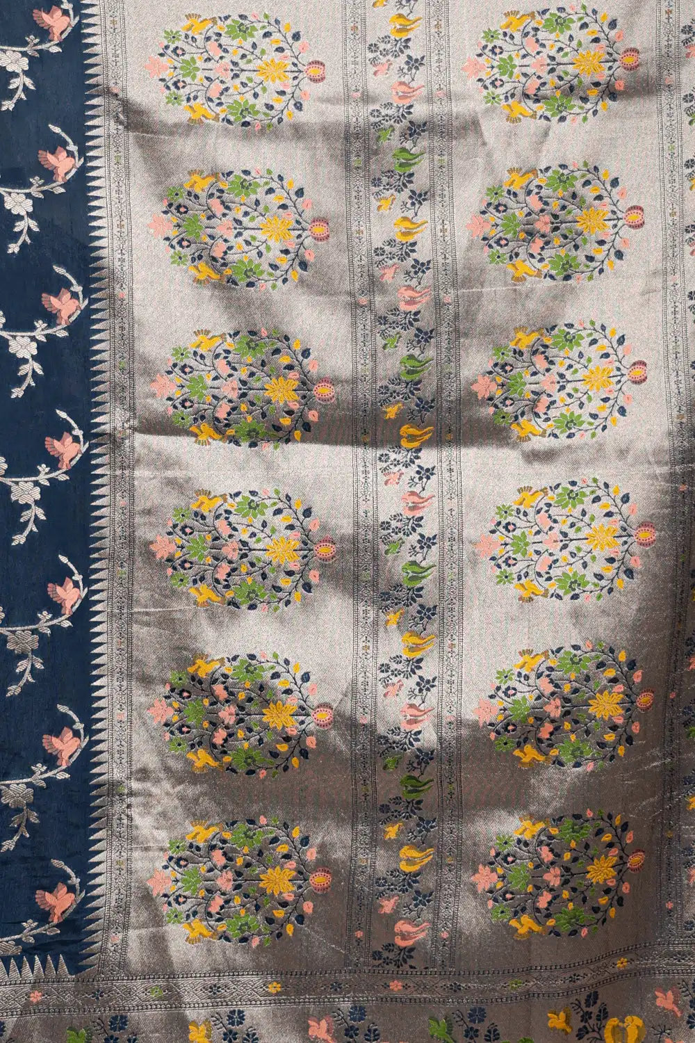 Blue Semi Banarasi Saree - Seematti