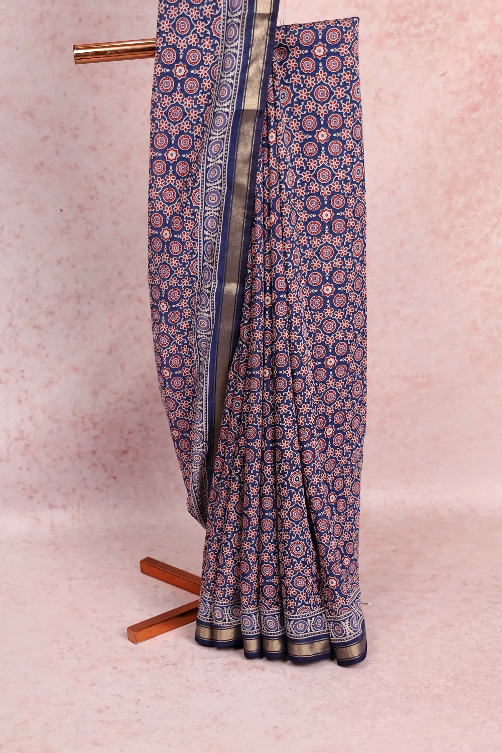 Blue Semi Chanderi Saree