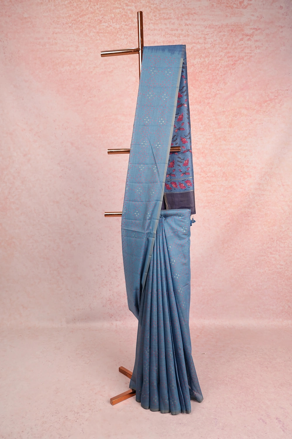 Blue Semi Tussar Saree