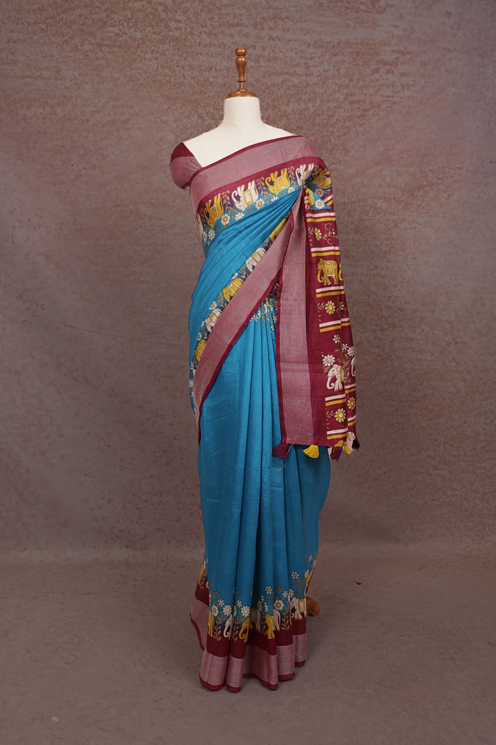 Blue Semi Tussar Saree - Seematti