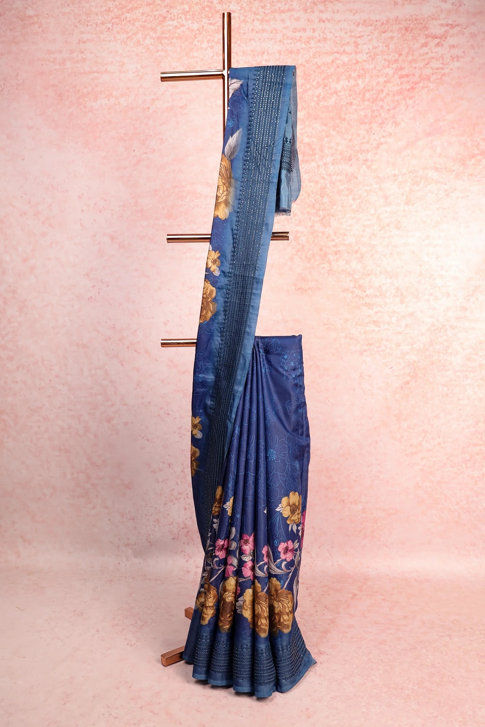 Blue Tussar Saree