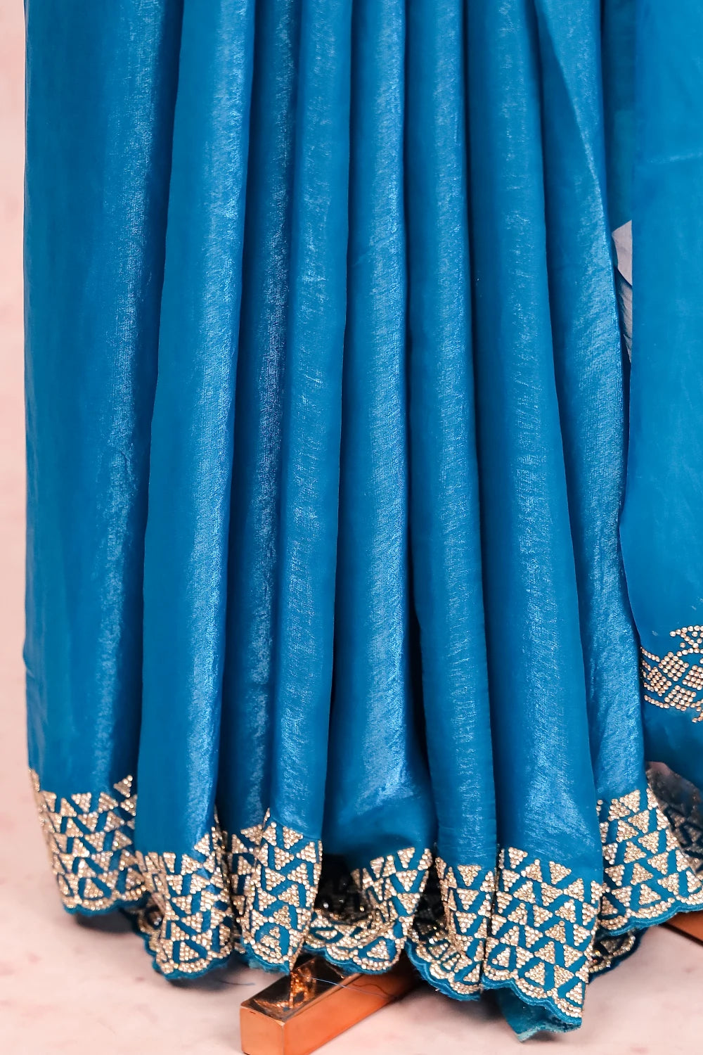 Blue Velvet Organza Saree