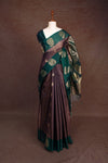 Bluish Grey Cotton Silk Saree