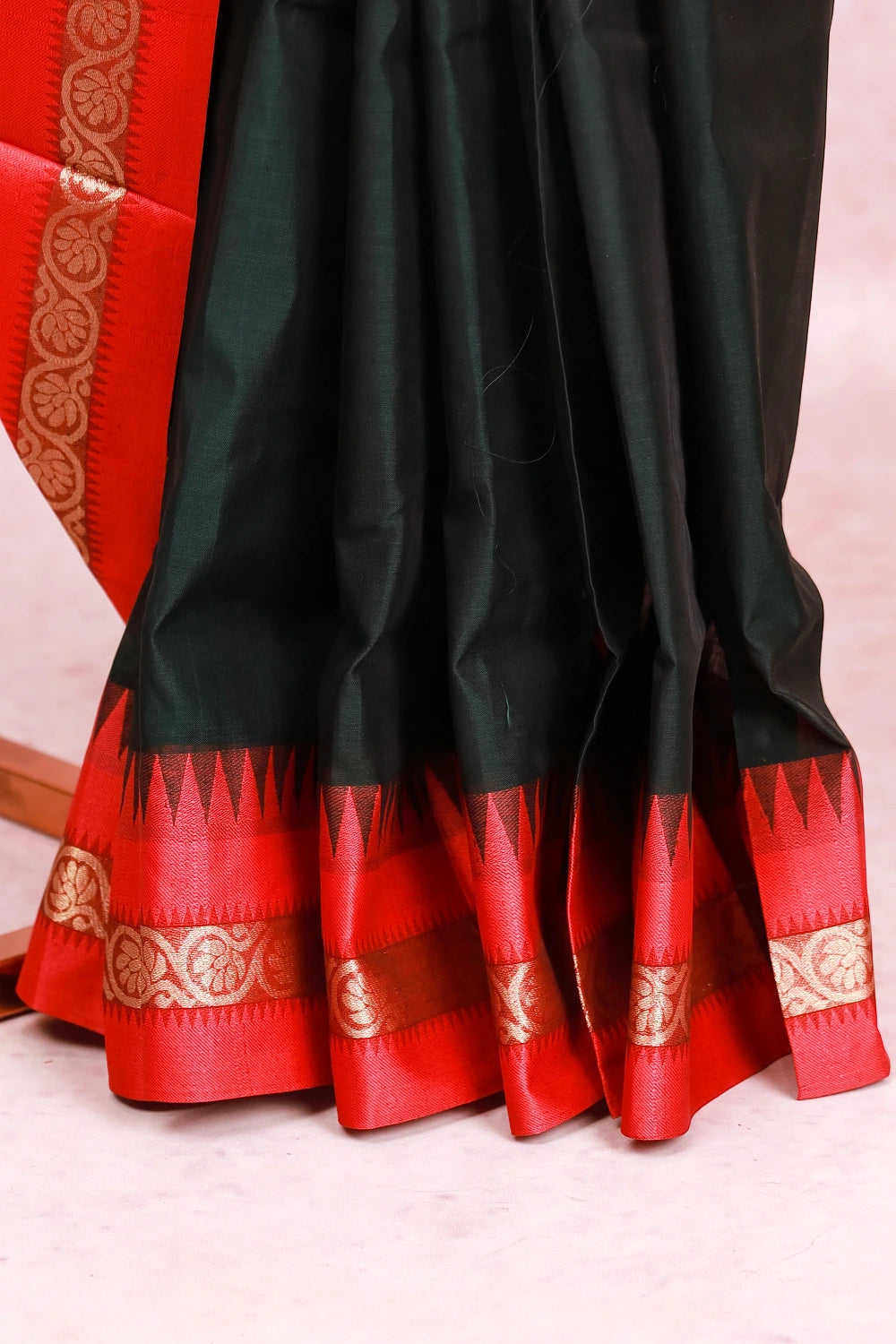 Bottle Green Cotton Saree