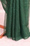 Bottle Green Organza Saree
