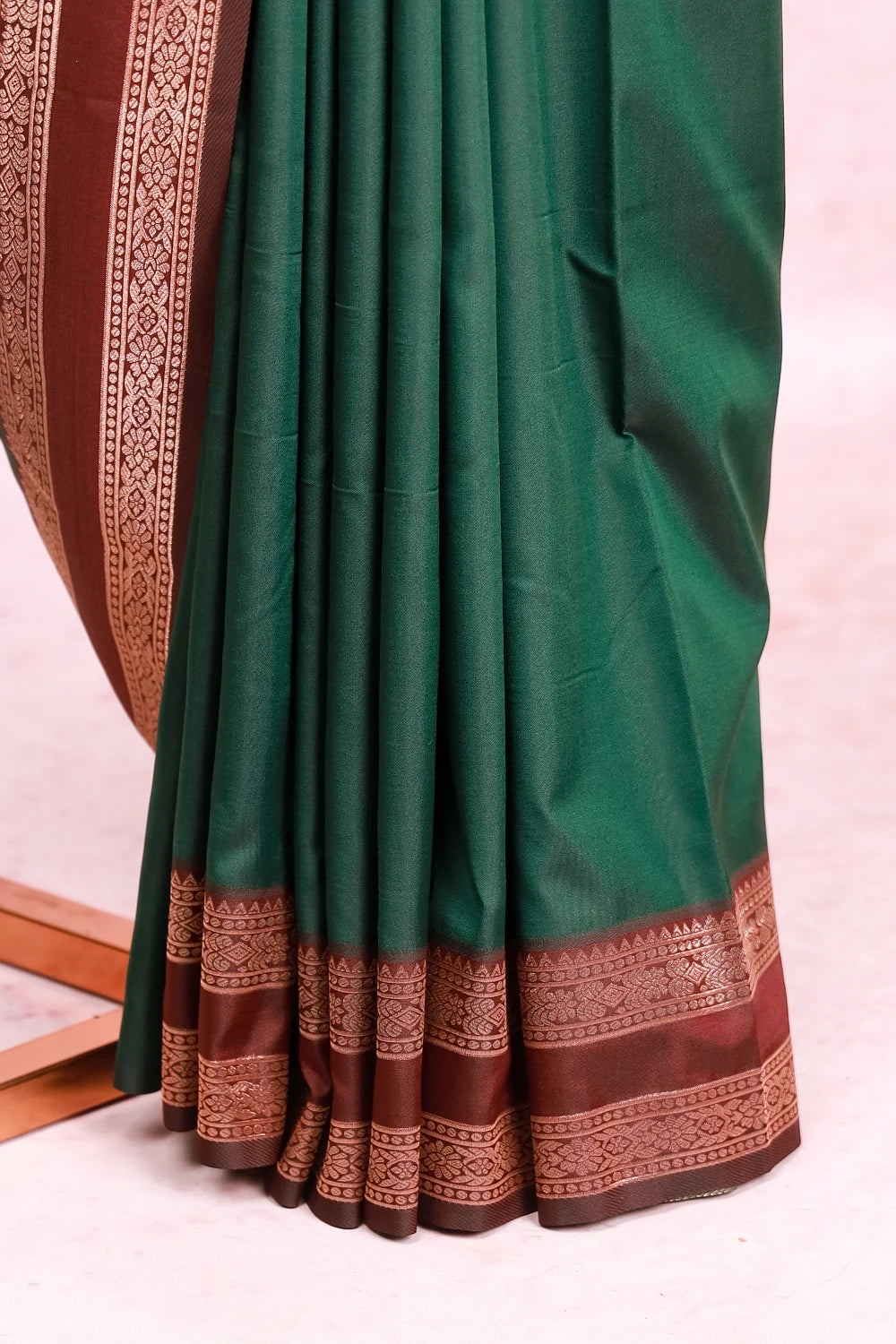 Bottle Green Semi Silk Saree