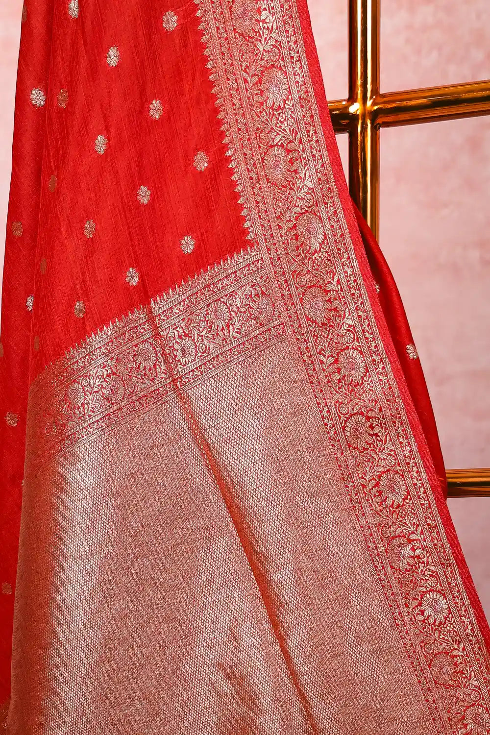 Brick Brown Semi Jute Saree