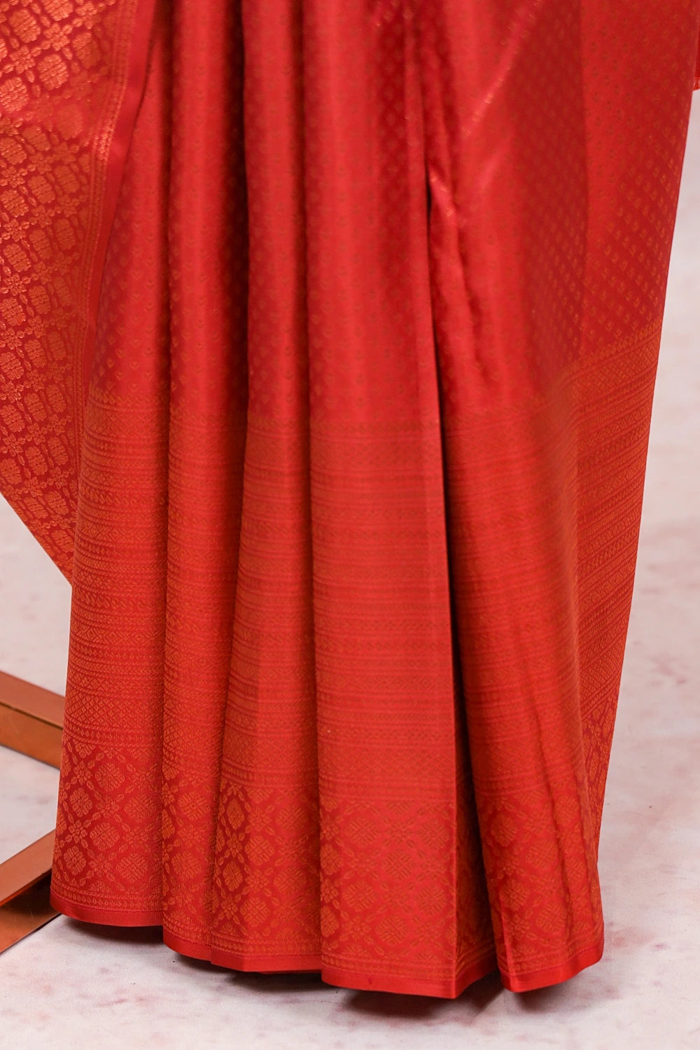 Brick Red Kancheepuram Silk Saree - Seematti