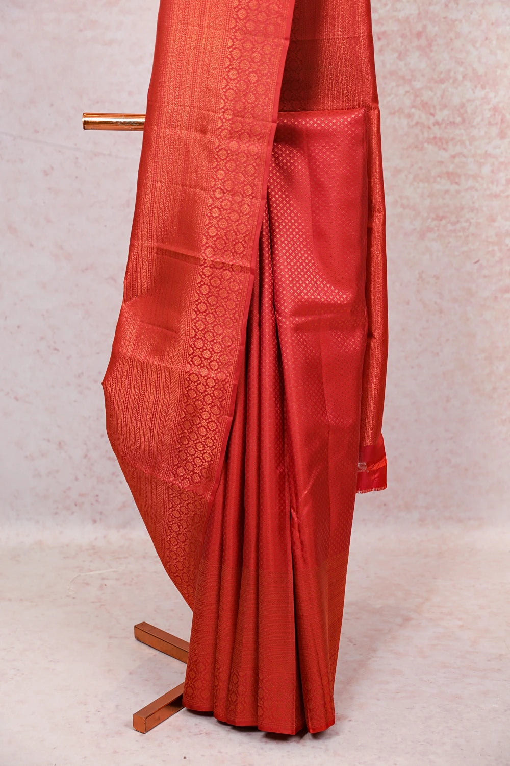 Brick Red Kancheepuram Silk Saree - Seematti