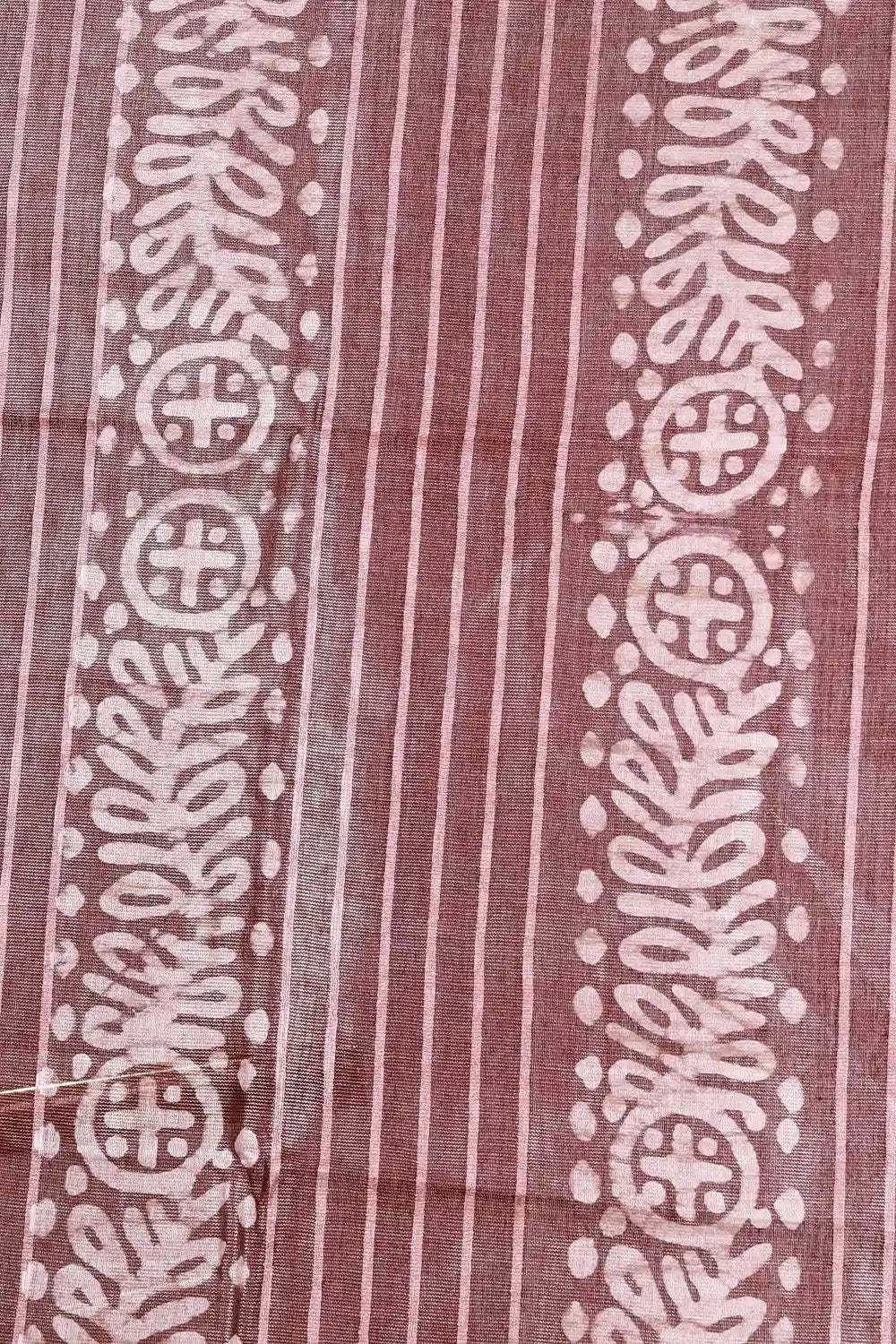 Brown Cotton Tissue Saree