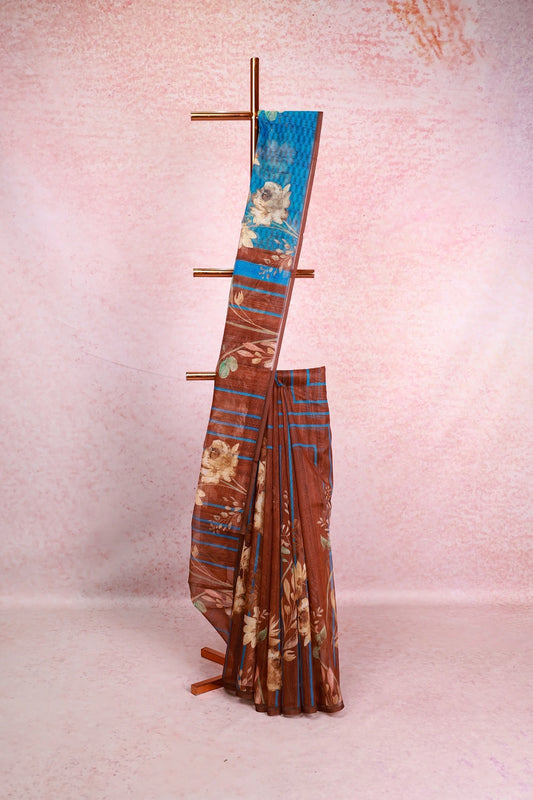Brown Net Kota Saree