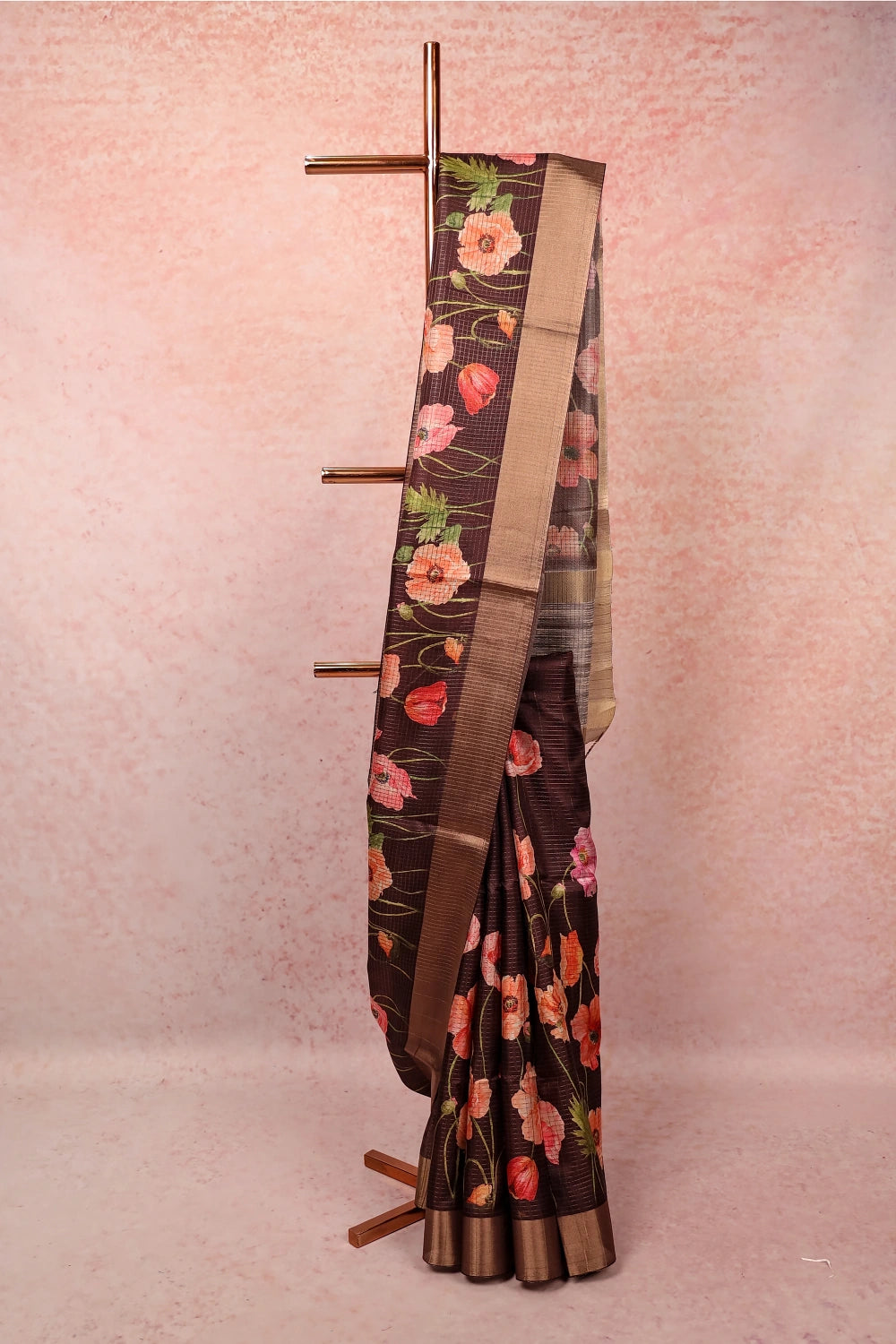 Brown Semi Silk Saree