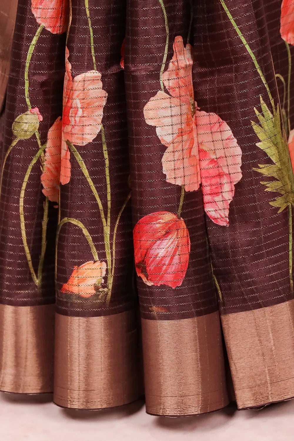 Brown Semi Silk Saree