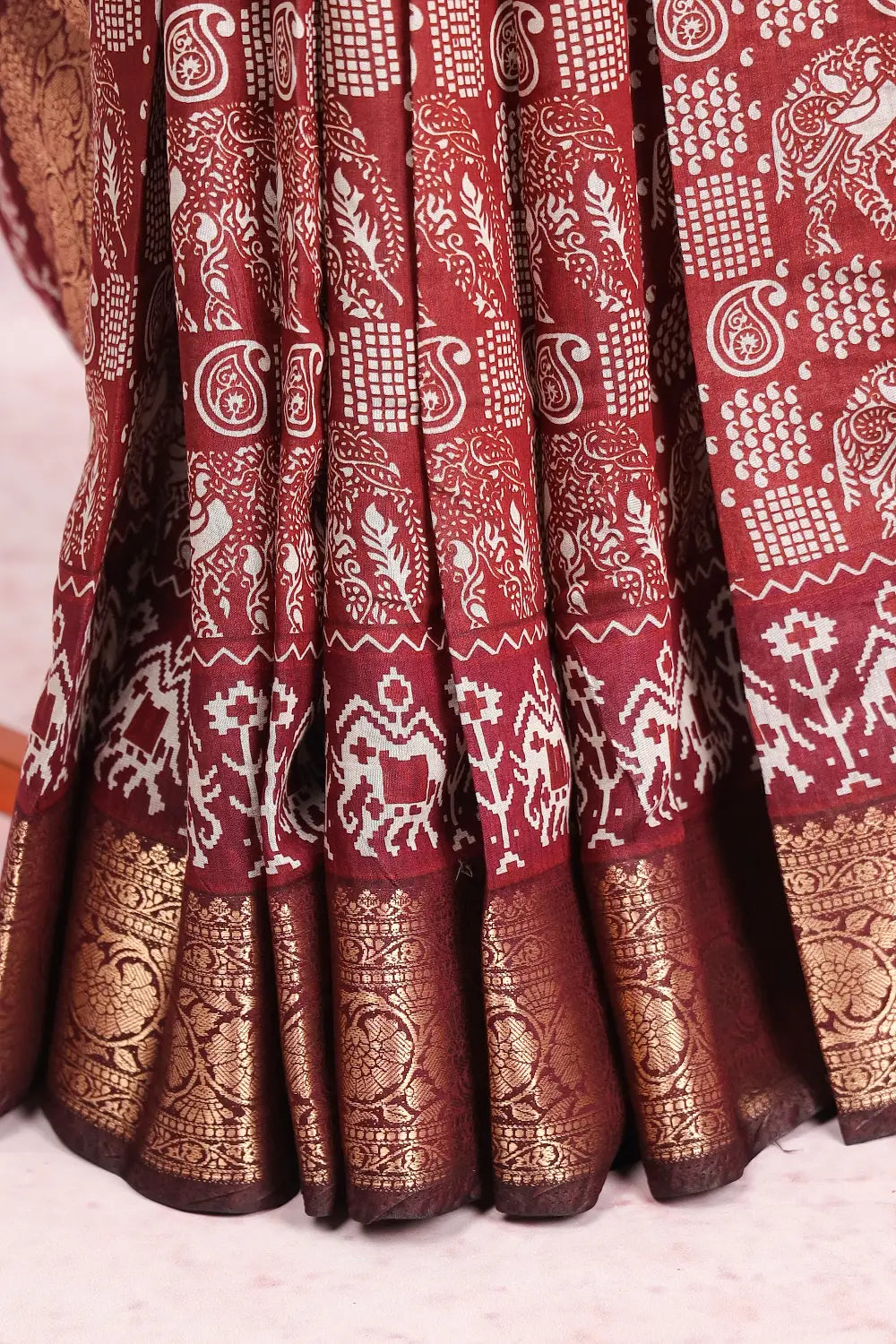Brown Semi Tussar Saree