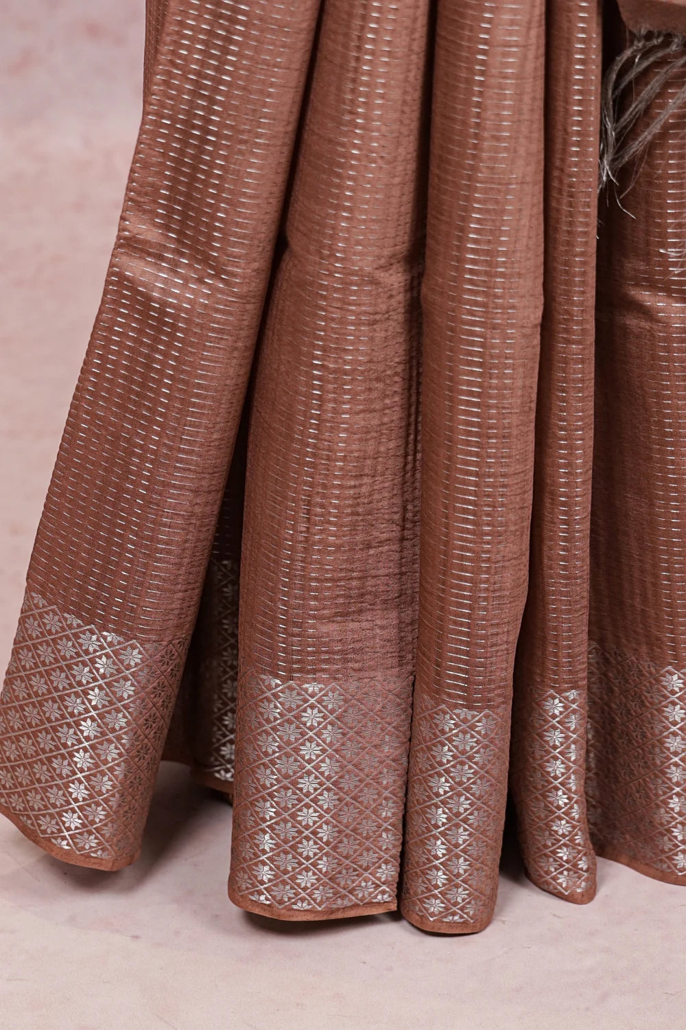 Brown Semi Tussar Saree - Seematti