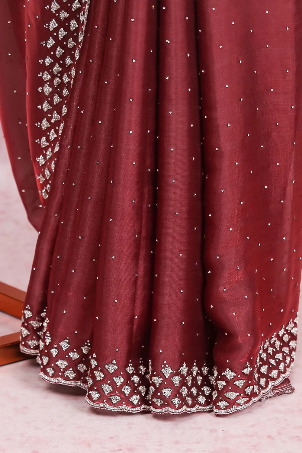 Brown Tissue Organza Saree