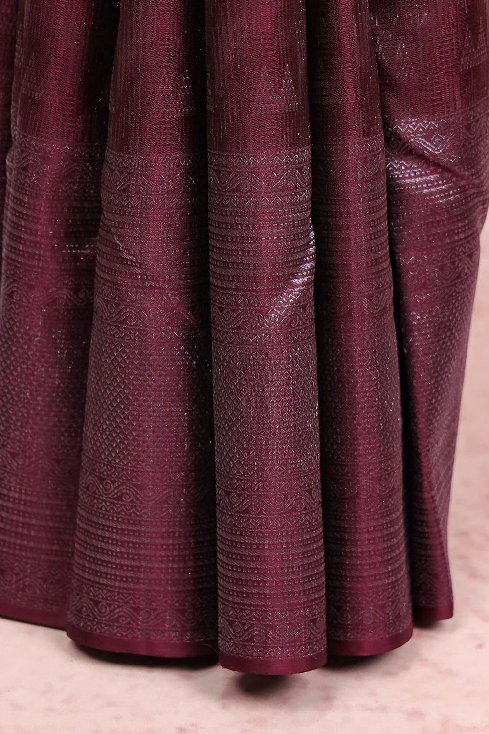 Burgundy Kancheepuram Silk Saree