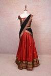 Burnt Orange And Black Dhavani Set - Seematti