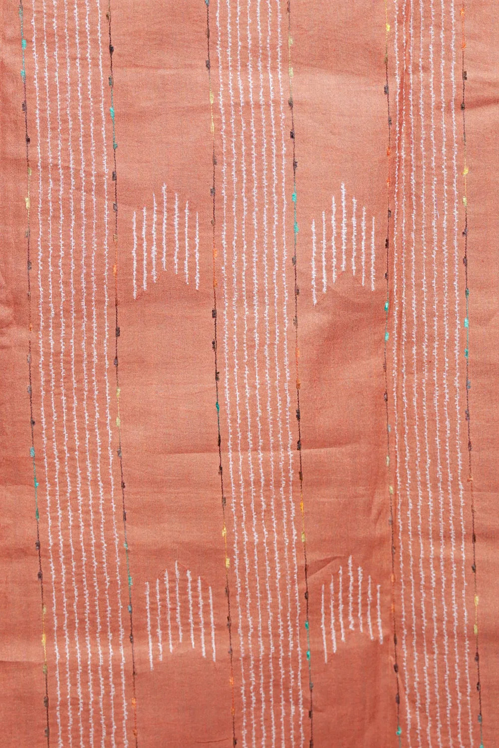 Burnt Orange Organza Tussar Saree - Seematti