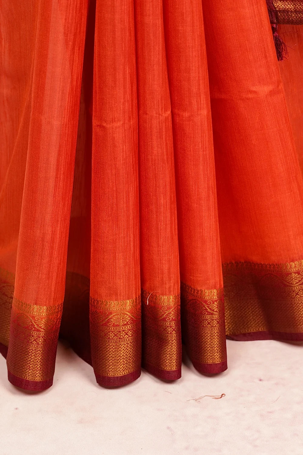 Burnt Orange Semi Jute Saree
