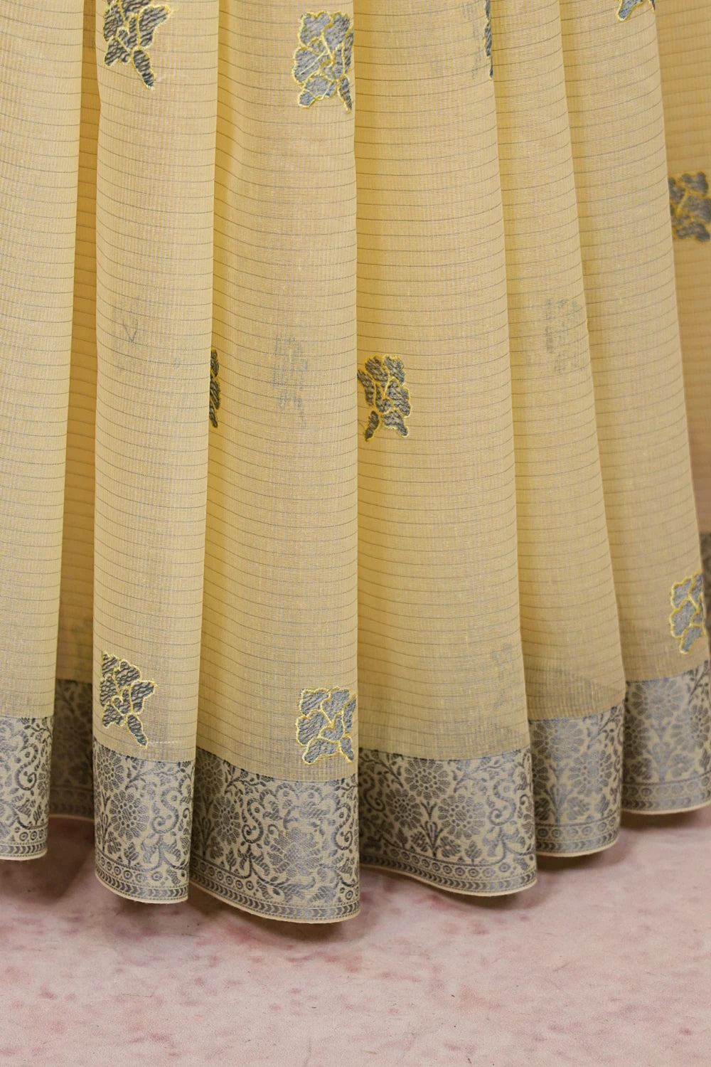 Butter Yellow Color Kota Saree - Seematti