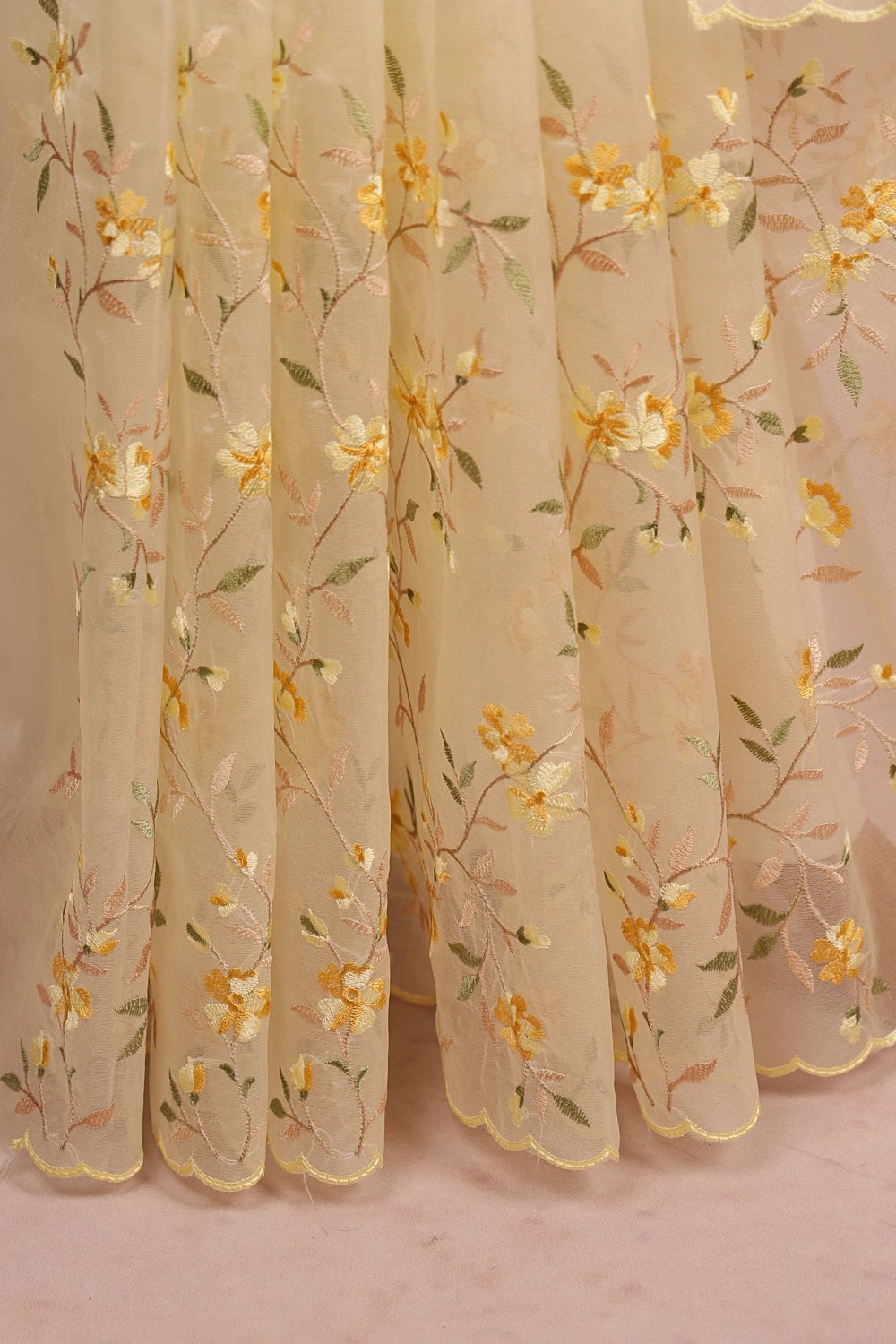 Butterscotch Yellow Organza Saree
