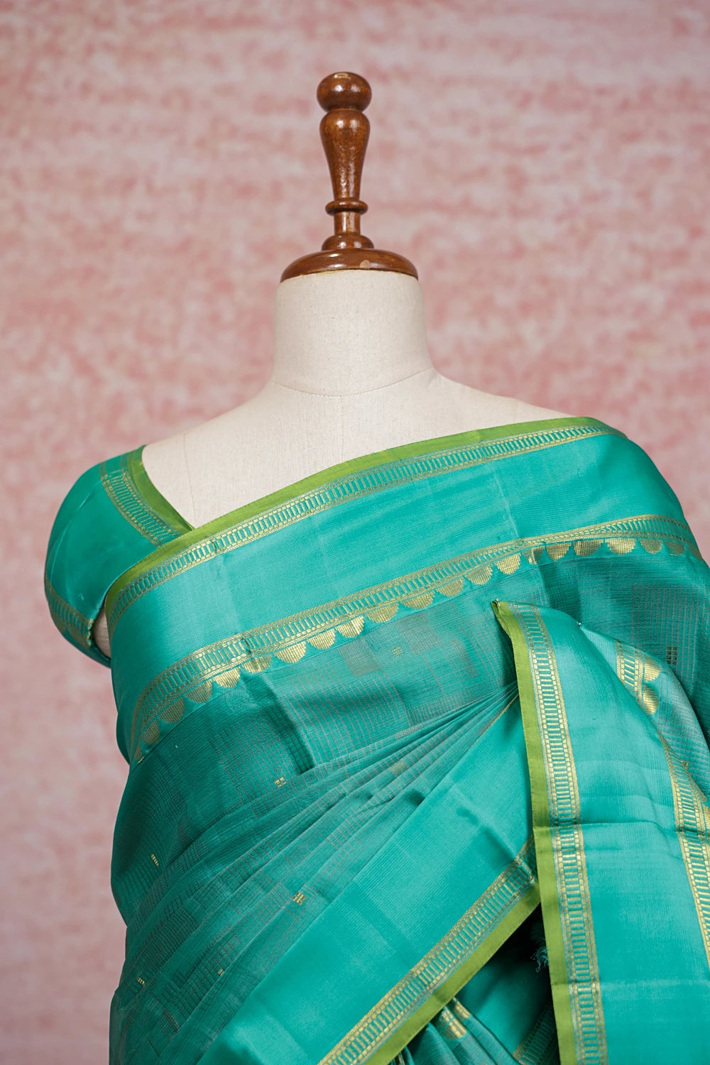 Caribbean Green Color Kancheepuram Silk Saree - Seematti
