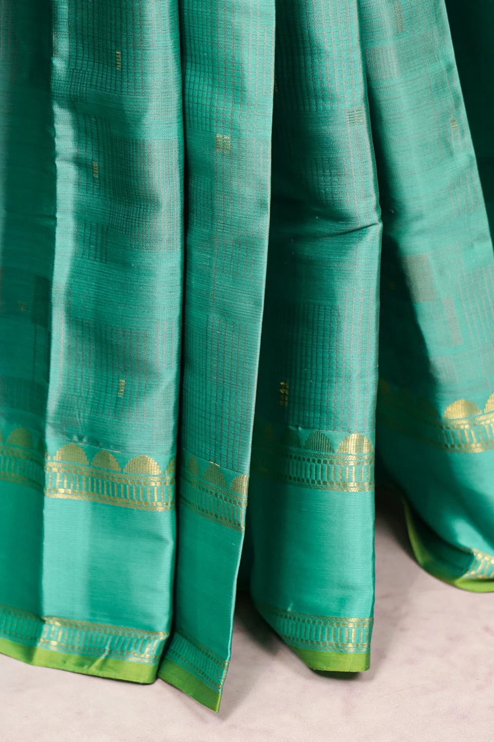 Caribbean Green Color Kancheepuram Silk Saree - Seematti
