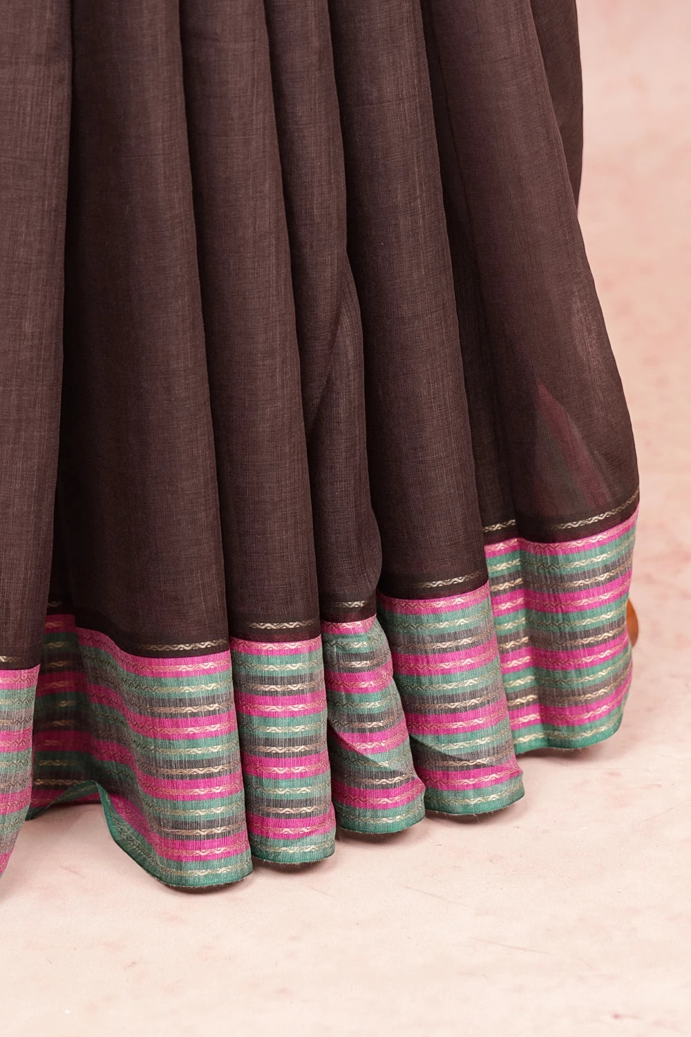 Charcoal Colour Semi Linen Saree