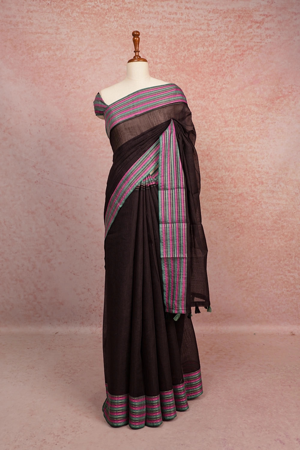 Charcoal Semi Tussar Saree