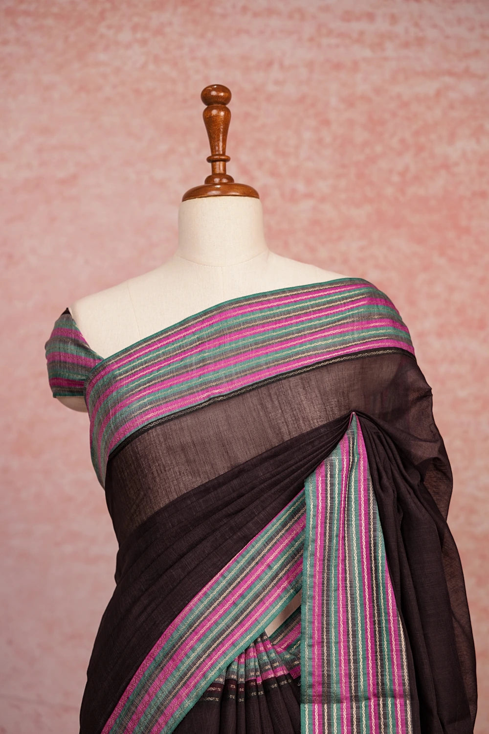 Charcoal Semi Tussar Saree