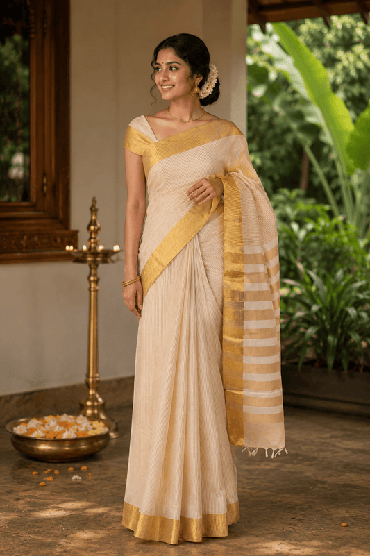 Golden Tissue Kerala Saree