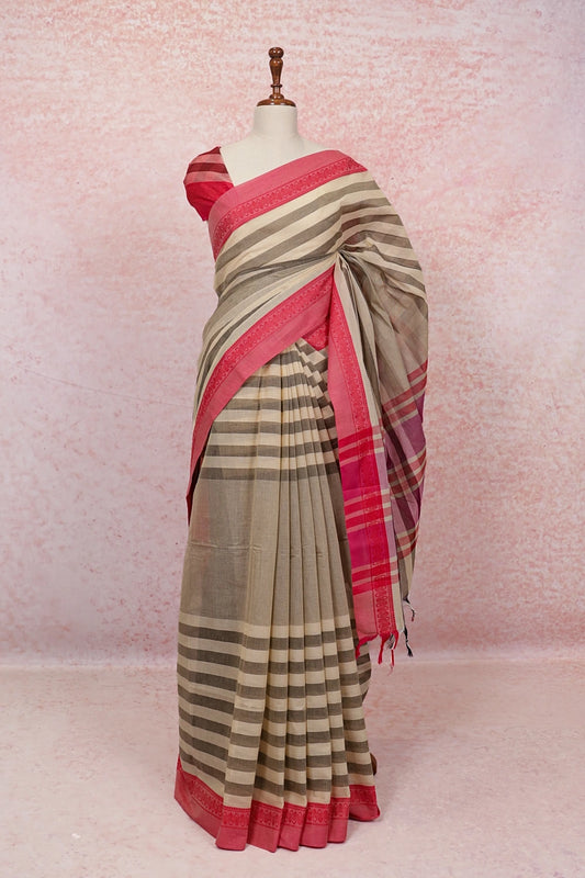 Chikku Color Cotton Saree - Seematti