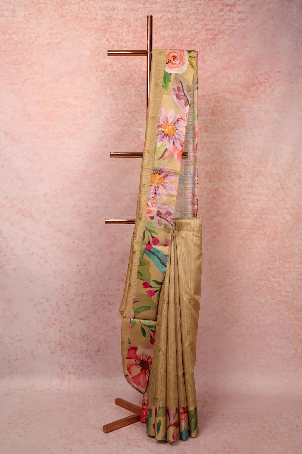 Chikku Color Semi Jute Saree