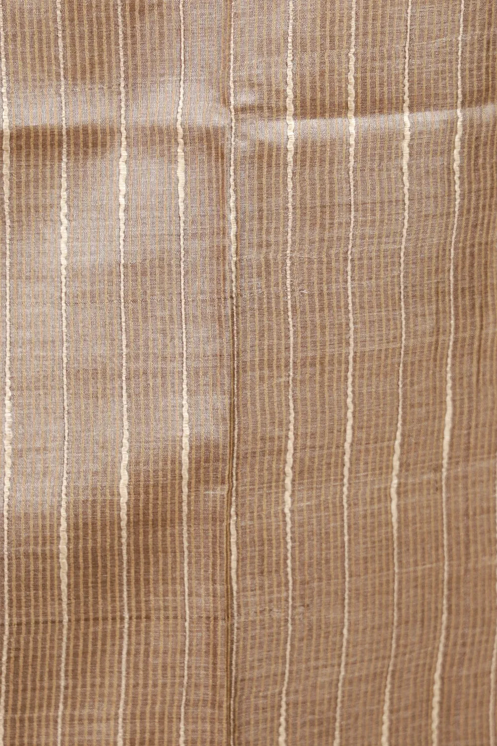 Chikku Color Tussar Silk Lines Unstitched Churidhar Material - Seematti