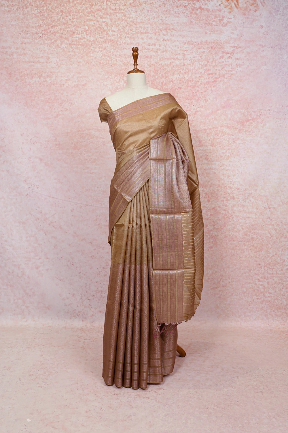 Chikku Color Tussar Silk Saree - Seematti