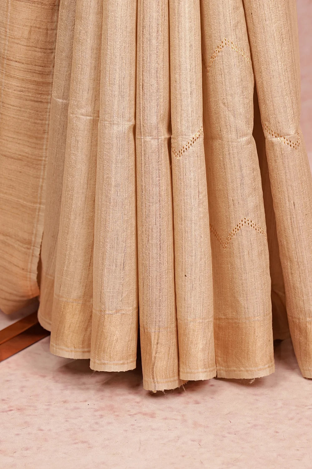 Chikku Colour Jute Silk Saree
