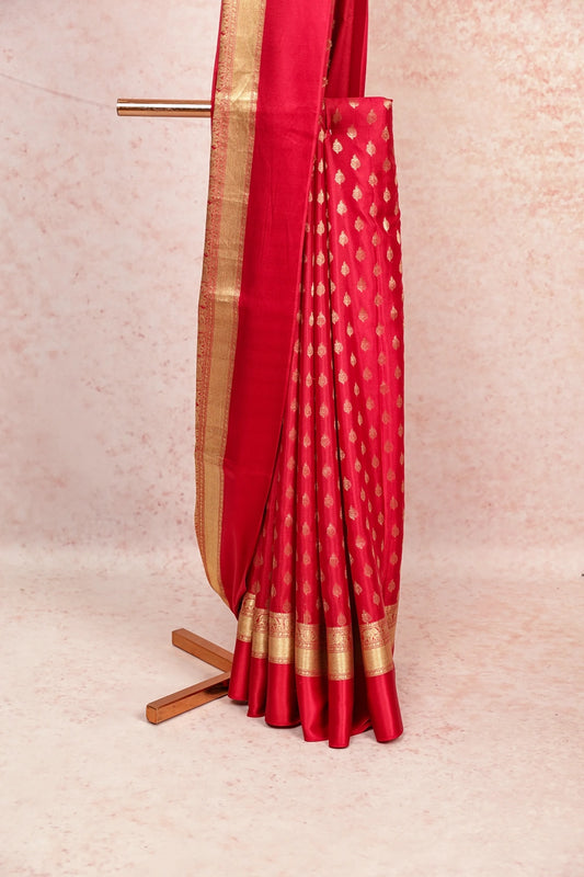 Chilly Red Banarasi Silk Saree