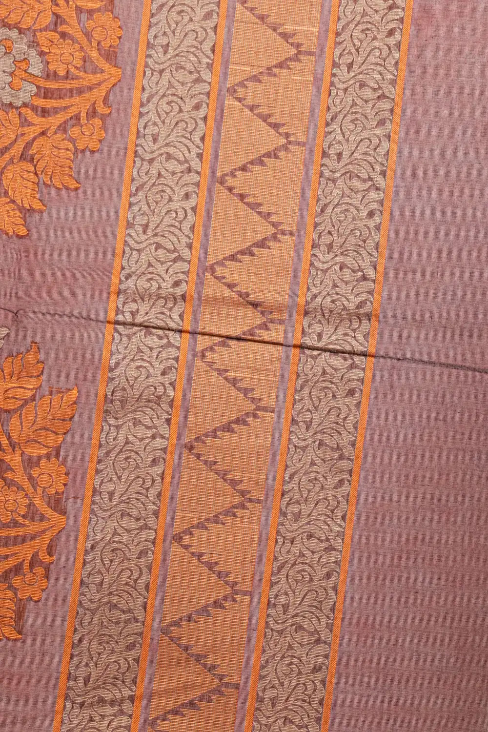 Coffee Brown Bengal Cotton Saree