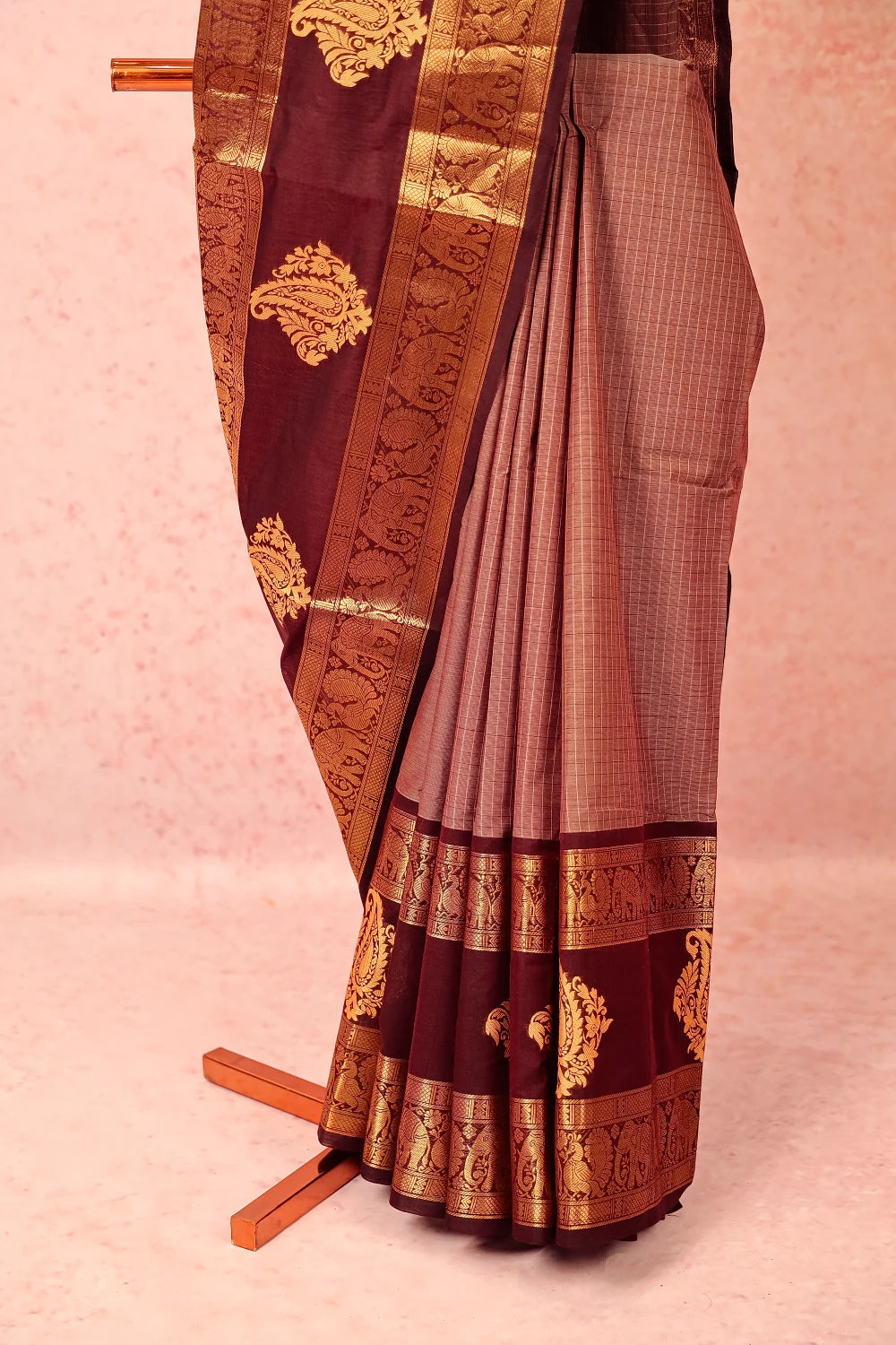 Coffee Brown Cotton Saree