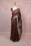Coffee Brown Linen Saree - Seematti