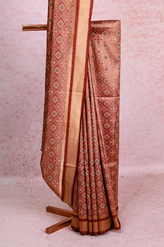 Coffee Brown Semi Jute Saree