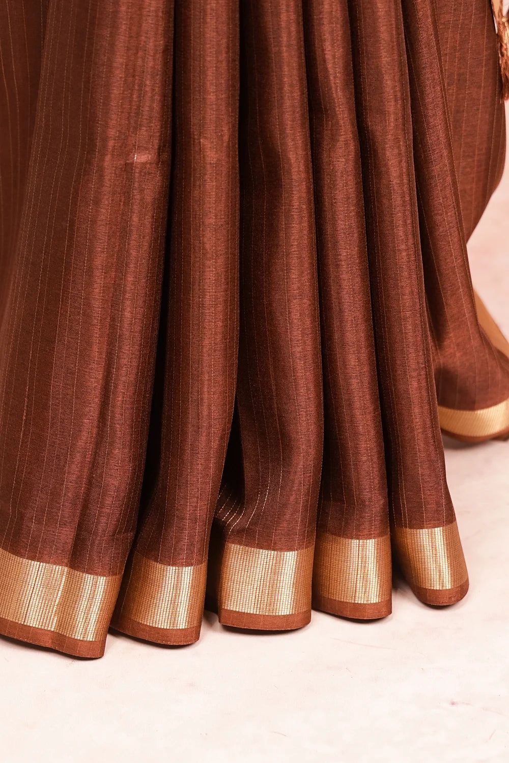 Coffee Brown Tussar Silk Saree