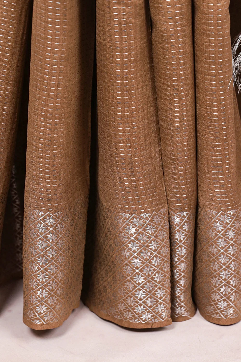 Coffee Brown Tussar Silk Saree - Seematti