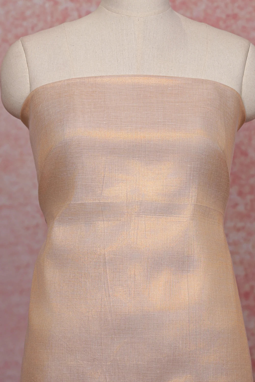 Copper Color Semi Tissue Applic Work Unstitched Churidhar Material