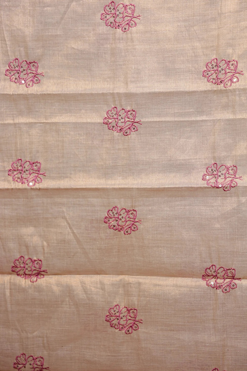 Copper Color Semi Tissue Applic Work Unstitched Churidhar Material